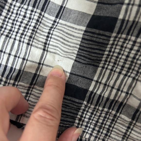 Habitat women’s Large Black/White Checked Shirt 3/4 Sleeve Lagenlook *Flaw - Picture 9 of 15